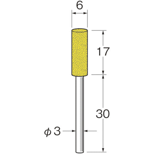 R2123 Ceramic Rubber Grindstone with Shaft (for Metal Polishing) Outer Diameter (mm): 6 Grain Size (#): 180 1 Pack