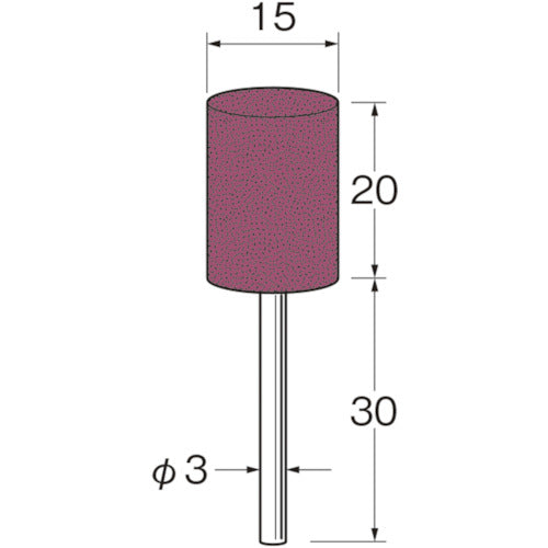 リューター　軸付セラミックゴム砥石（金属研磨用）外径（ｍｍ）：１５粒度（＃）：８０　R2161　1袋