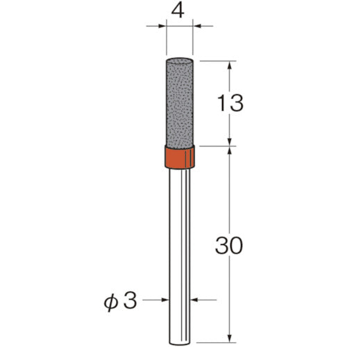 リューター　軸付セラミックゴム砥石（金属研削用）外径（ｍｍ）：４粒度（＃）：８０　R2311　1袋