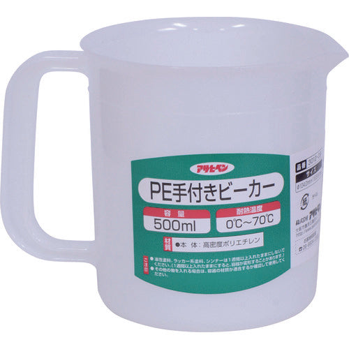 アサヒペン　ＰＥ手付きビーカー　５００ｍｌ　３０１２−０９　222305　1個