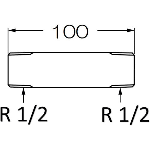 ＳＡＮＥＩ　水道配管用給水管　全長１００ｍｍ　呼び径Ｒ１／２　V22J-62-13X100　1 個