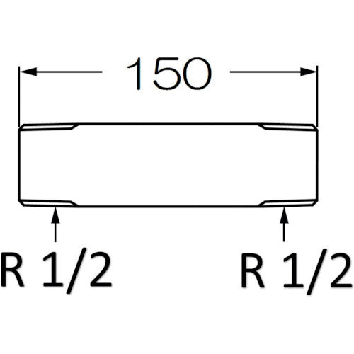 ＳＡＮＥＩ　水道配管用給水管　全長１５０ｍｍ　呼び径Ｒ１／２　V22J-62-13X150　1 個