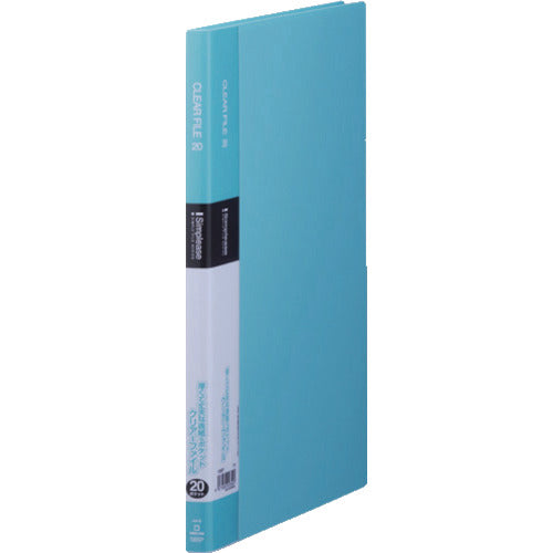 KING JIM Simple Clear File A4 Vertical Light Blue 20 Pockets 136SP-LB 1 Book