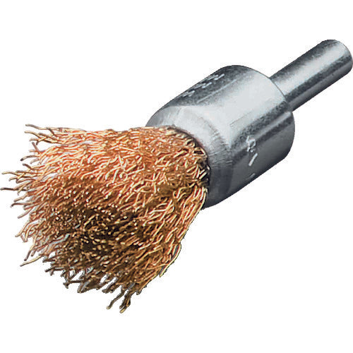 LESSMANN Shaft-mounted end brush, high-tensile brass wavy line 0.25, Φ23, 453751, 1 piece