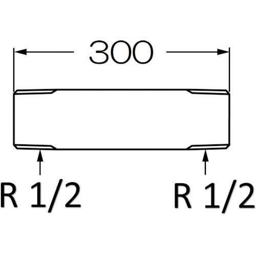 ＳＡＮＥＩ　水道配管用給水管　全長３００ｍｍ　呼び径Ｒ１／２　V22J-62-13X300　1 個