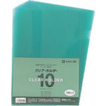 ＫＩＮＧ　ＪＩＭ　クリア−ホルダ−　Ａ４タテ型　緑　１０枚　735N10-G　1PK