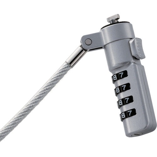 エレコム　セキュリティワイヤー　小型　首振り９０度　ヘッド部３６０度回転　ESL-37I　1 個