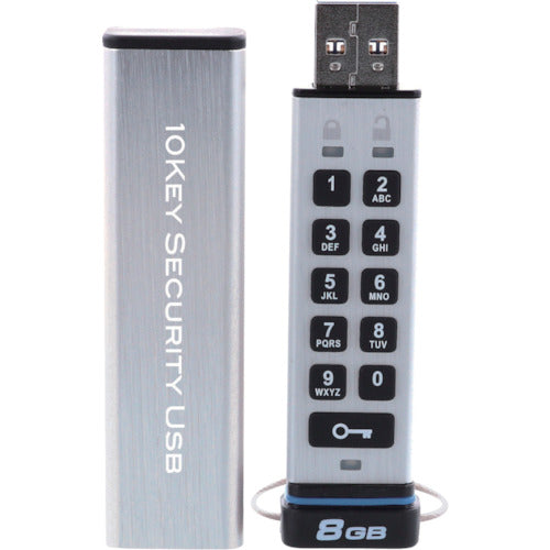 ELECOM 보안 USB 메모리 10Key 첨부 USB3.0 8GB 실버 HUD-PUTK308GA1 1개