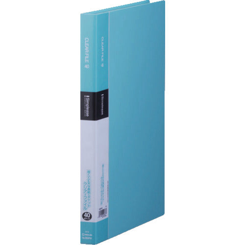 KING JIM Simple Clear File A4 Vertical Light Blue 40 Pockets 136SPW-LB 1 pc
