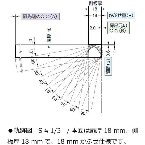 ＳＵＧＡＴＳＵＮＥ　（１７００９００９０）Ｔ−９０−２００面付蝶番　かぶせ扉・インセット扉　両用　T-90-200　1 個