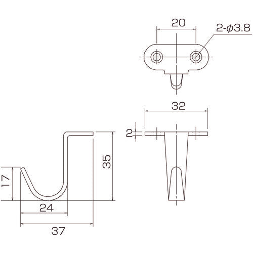 ＭＫ　ステンレスフック　ＴＹＰＥ−４　S-757 000　1個