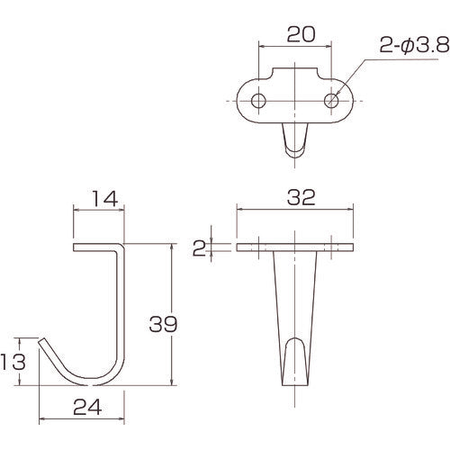 MK 스테인리스 후크 TYPE-3 S-756 000 1개