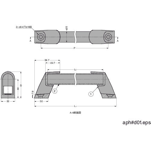 SUGATSUNE (100035463) APH-P400 Aluminum Pipe Handle APH-P400 1 piece