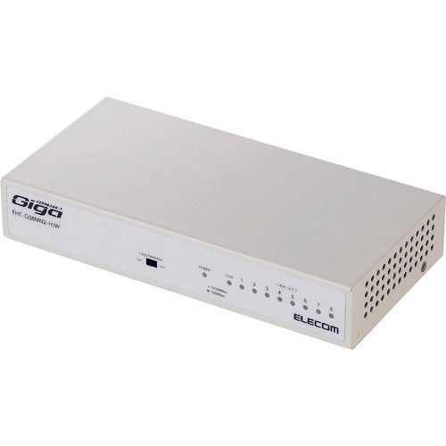 エレコム　１０００ＢＡＳＥ−Ｔ対応　スイッチングハブ　８ポート　電源内蔵モデル　ホワイト　EHC-G08MN2-HJW　1 個