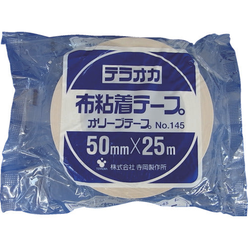 ＴＥＲＡＯＫＡ　カラーオリーブテープ　ＮＯ．１４５　白　１００ｍｍＸ２５Ｍ　145 W-100X25　1 巻