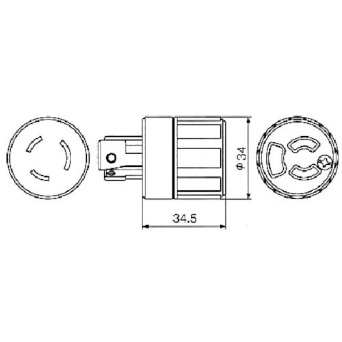 アメリカン電機　アダプター　引掛形→抜止形　白　接地２Ｐ１５Ａ１２５Ｖ　KD0030　1 個