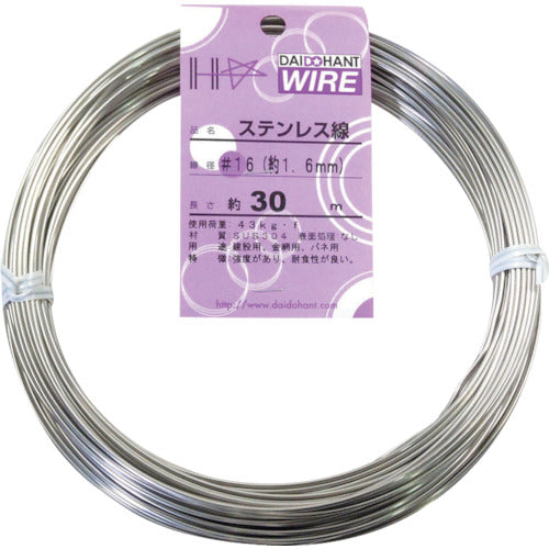 DAIDOHANT Stainless Steel Wire #16X30m 10155321 1 roll