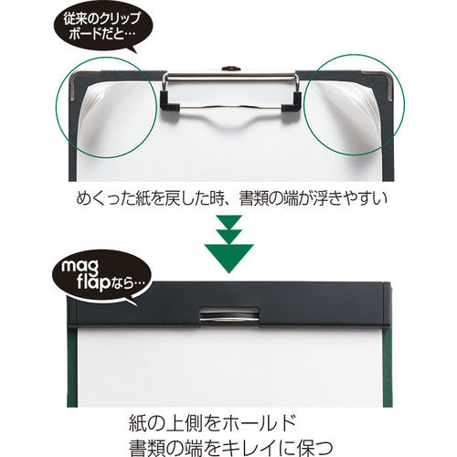 KING JIM Clipboard Magflap A4 Blue Short Edge Binding Holds approx. 30 Sheets With Back and Bottom Flaps 5085-B 1 Sheet