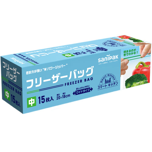 사니 팩 냉동고 백 (M) 투명 15 매 0.060mm KS37 1 상자
