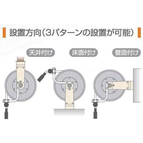 ＴＲＩＥＮＳ　水用ホースリールガン付　内径１２．７ｍｍ×１５ｍ　SWR-415P　1 台