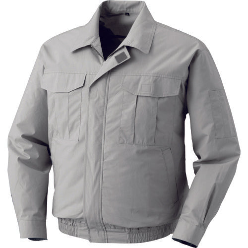 空調服　綿薄手ワーク空調服　ワンタッチファングレー　電池ボックスセット　シルバー　ＬＬ　0550-G20-C06-S4　1 着