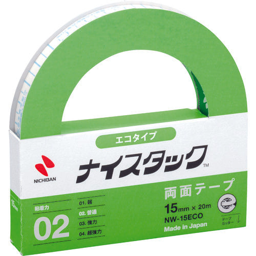 ニチバン　両面テープ　ナイスタックＮＷ−１５ＥＣＯ　１５ｍｍＸ２０ｍ（大巻）　エコのり仕様　エコマーク認定商品　NW-15ECO　1 巻