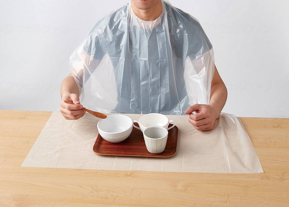 Kawamoto Sangyo Disposable Meal Aprons, 50 pieces, Case