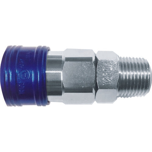 Yamato Metal Coupling BLY-C Series Color Coupling Socket (For Female Thread Installation) Blue 10 Pieces Mating Installation Size Rc1/4 BLY22-SM-B 1 Piece