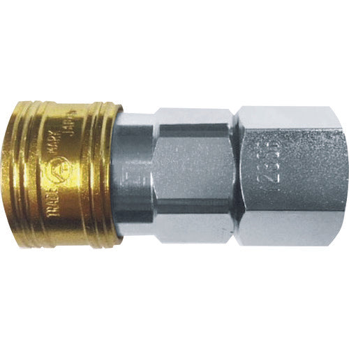 야마토 금속 커플링 BLY-C 시리즈 컬러 커플링 소켓(수나사 설치용) 옐로우 10개입 상대측 설치 사이즈 Rc1/4 BLY22-SF-Y 1개