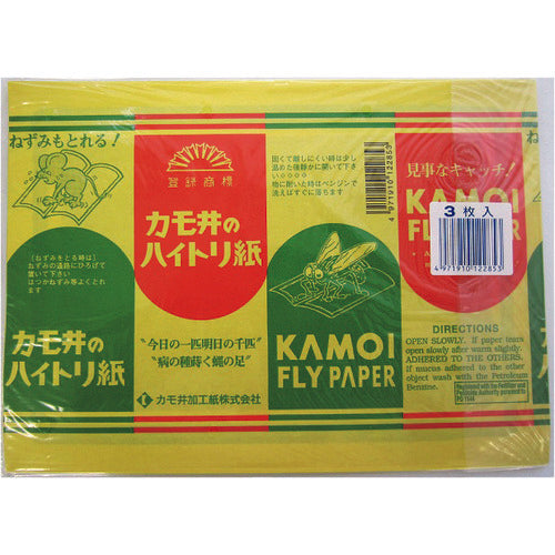 カモ井　防虫用品　ハイトリ紙　平紙　２７０×１９０ｍｍ　HAITORIGAMIHIRAGAMI　1 袋