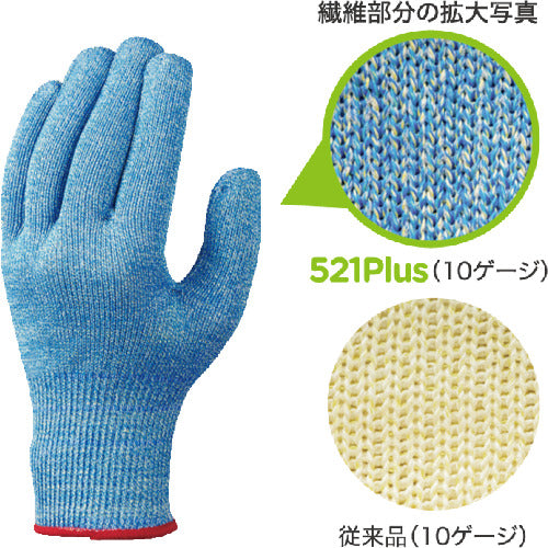 ＳＨＯＷＡ　耐切創手袋　Ｎｏ５２１Ｐｌｕｓ　ケミスターワイヤーフィットＰｌｕｓ　ブルー　ＸＬサイズ　NO521PLUS-XL　1 双