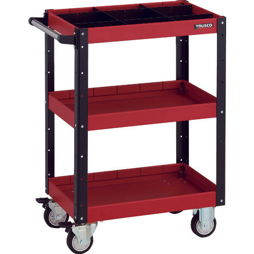 TRUSCO 툴 왜건 이글 왜건 600X400XH880 심형 3단 1단 칸막이 판 부착 우레탄 바퀴 오렌지/블랙 EGW-963F3S1U-ORBK 1대