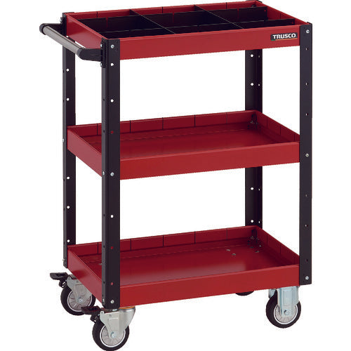 TRUSCCO 툴 왜건 이글 왜건 600X400XH880 심형 3단 1단 칸막이 판 첨부 우레탄 바퀴 레드/블랙 EGW-963F3S1U-RBK 1대