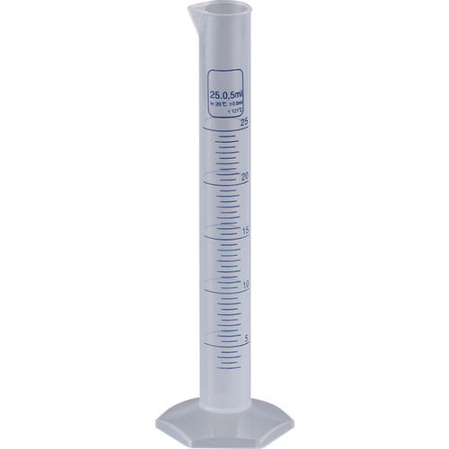 ＴＲＵＳＣＯ　メスシリンダー　２５ｍｌ　青目盛付　ＰＰ製　MS25　1 個