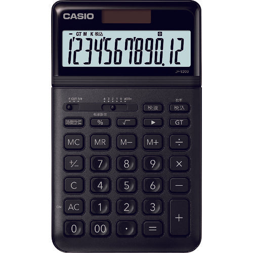 Casio Stylish Calculator (Just Type 12 digits) JF-S200-BK-N 1 unit