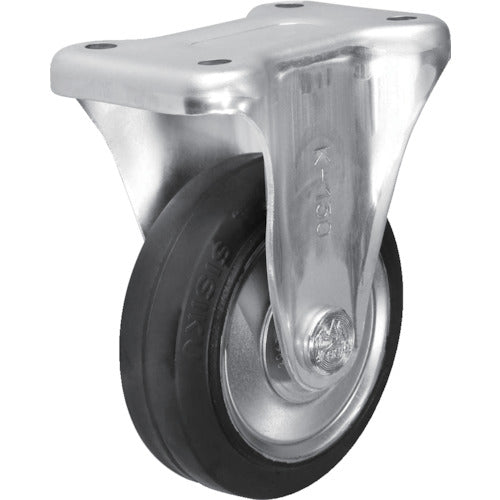 Sisiku Standard Press Caster, Rubber Wheel, Fixed, 130 Diameter, WK-130, 1 Piece