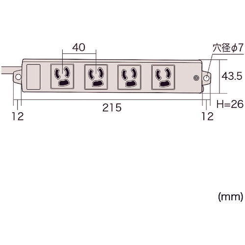 ＳＡＮＷＡ　工事物件タップ　抜け止めコンセントコンセント数４個口　ケーブル長１０ｍ　TAP-K4-10　1 個