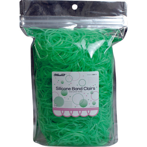 オーバンド　シリコーンバンド　クレアス　＃１６　３００ｇ袋　ライトグリーン　GGS-300-LG　1 袋