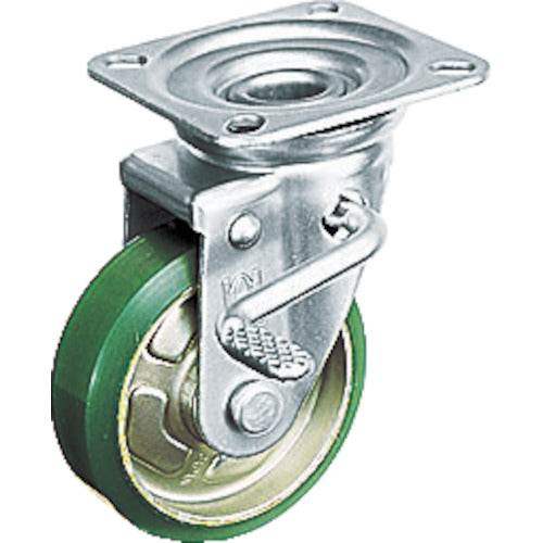 OH Press Caster JB Type Medium Load Swivel (with Bearing) Urethane Wheel with Brake Wheel Diameter 200mm OHUJB-200 1 pc