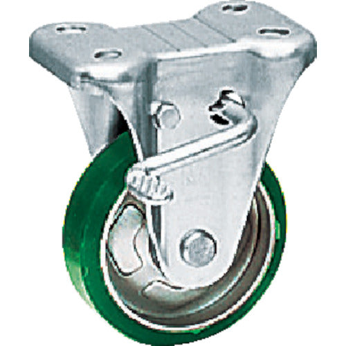 OH Press Caster KB Type Medium Load Fixed (with Bearing) with Brake Urethane Wheel Wheel Diameter 150mm OHUKB-150 1 pc