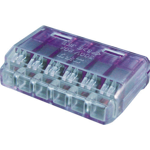 Nichifu Quick Lock Plug-in Wire Connector, 6 poles, Purple transparent, 20 pieces, QLX 6, 1 box