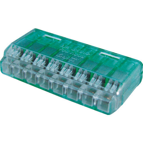 Nichifu Quick Lock Plug-in Wire Connector, 8 poles, Green transparent, 20 pieces, QLX 8, 1 box