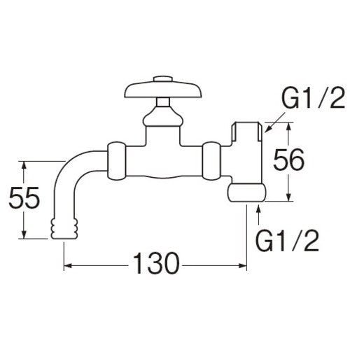 SANEI 앵글 분기 밸브 JB22A-13 1개