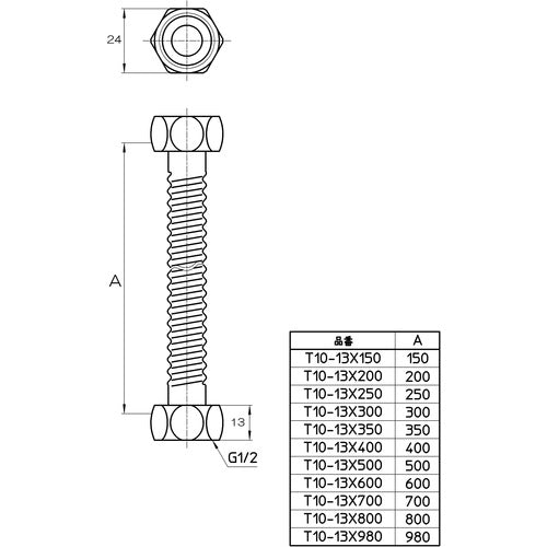 SANEI Benrikan T10-13X350 1 piece