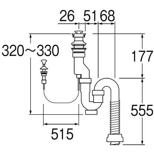 ＳＡＮＥＩ　洗面排水栓付Ｓトラップ　PH7720-1-32　1 個