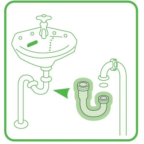 SANEI Trap U-Tube PH70-67-25 1 pc