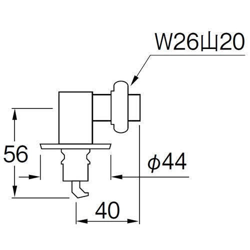 ＳＡＮＥＩ　洗濯機用Ｌ型ニップル　PY124-41TVX-16　1 個