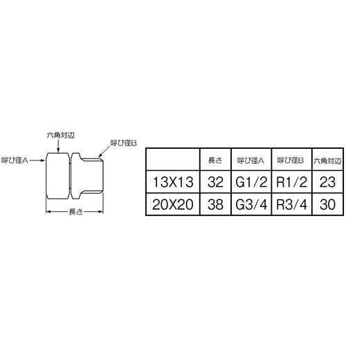 SANEI 편너트 부착 어댑터 T90-26-20X20 1개