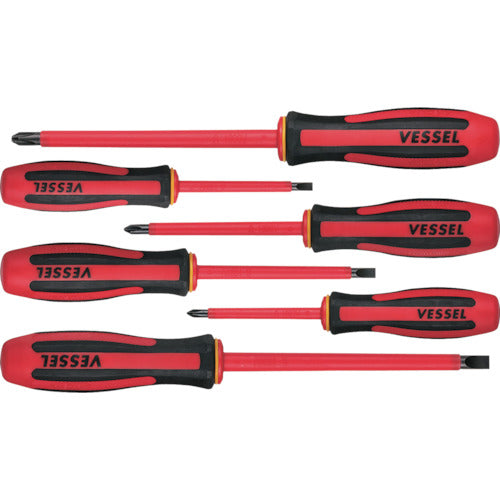 VESSEL Megadora Insulated Screwdriver Set of 6 9606PS 1 S
