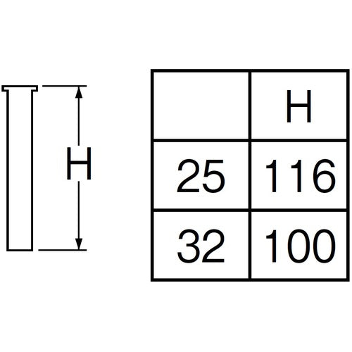 SANEI 편 츠바 직관 PH70-64-25 1개